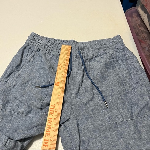 Athleta Retreat Linen Wide Leg Pants Chambray Blue Size 8 R2 - Picture 6 of 8